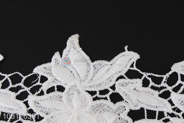 Fashion style white lace trim embroidery lace for garment