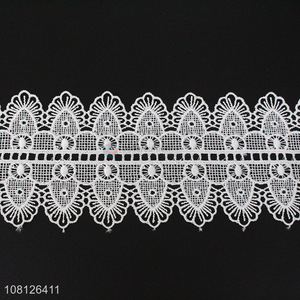 Yiwu market polyester embroidery lace fabric lace trim