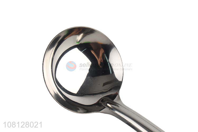 Good quality long handle stainless steel soup spoon for sale