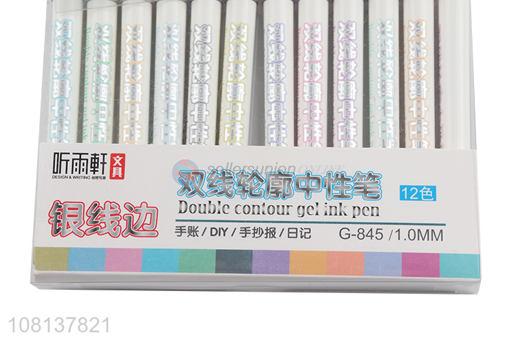 Ceative design funny double contour gel ink pen