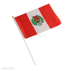 Fashion Plastic Pole Polyester Hand Flag Hand Held Flag