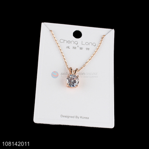 New arrival diamond 4-prong pendant necklace fashion jewelry