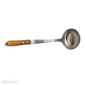 Yiwu wholesale stainless steel wooden handle soup spoon