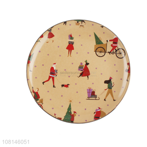 Fashion Printed Round Ceramic Dish Dinner Plate For Sale