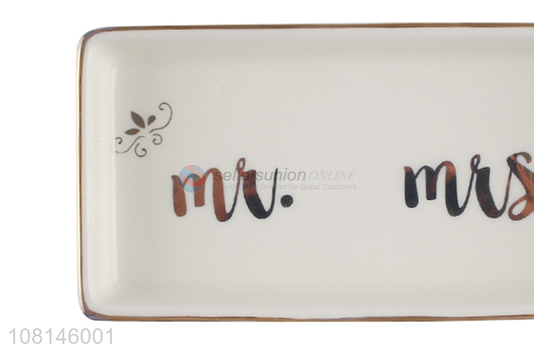 New Arrival Rectangle Ceramic Plate Fashion Pastry Plate