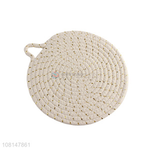 Good price round woven cotton placemat table mat for kitchen