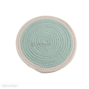 Hot sale round woven cotton dining table mat anti-slip placemat