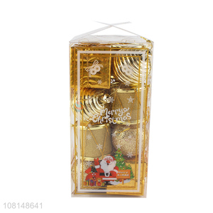 High Quality Gold Christmas Ball Mini Gift Box Christmas Decoration