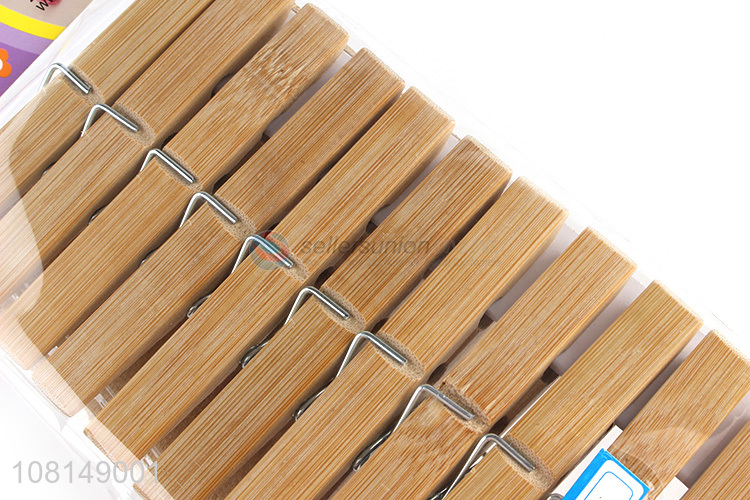 Factory price bamboo household reusable clothes pegs