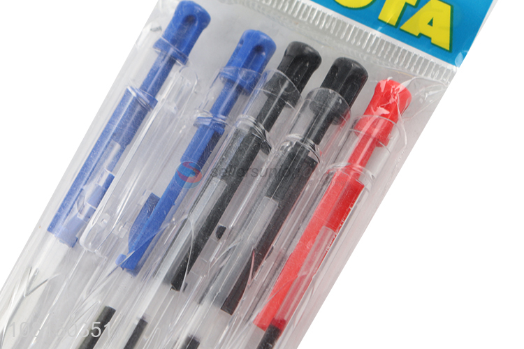 Best Quality 5 Pieces Click Ballpoint Pen For School And Office