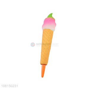 Hot Sale Pu Foam Squishy Slow Rising Ice Cream Shape Gel Pen