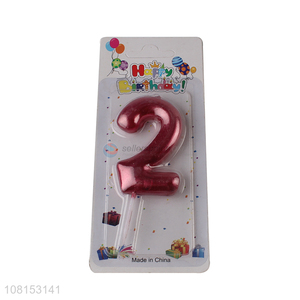 China imports metallic birthday cake number candle wholesale