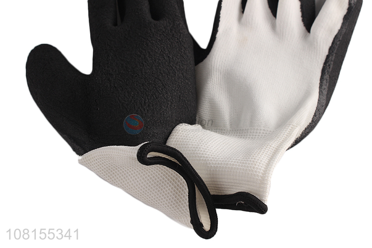 Low price polyester latex foam work gloves safety gloves