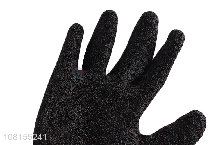 Low price 13 stitches polyester latex crinkle working gloves