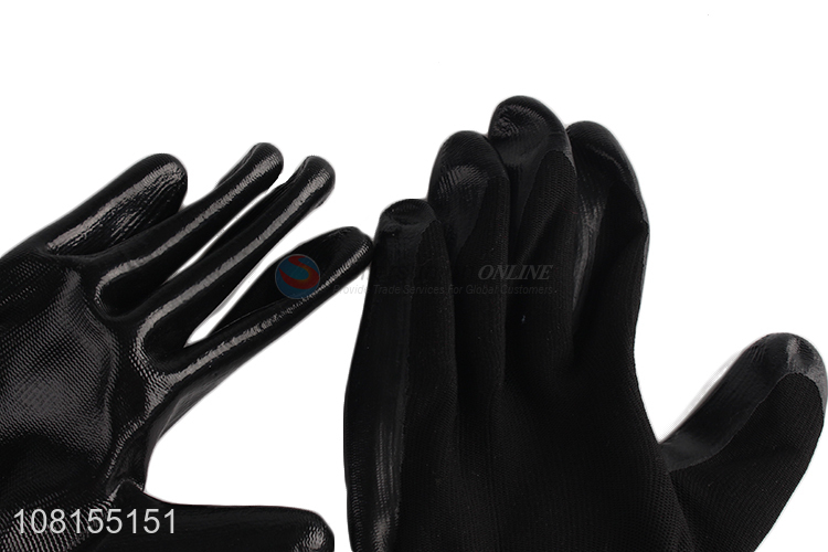 Good quality 13 stitches nitrile coated safety work gloves