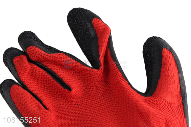 Good quality 13 stitches polyester latex crinkle work gloves