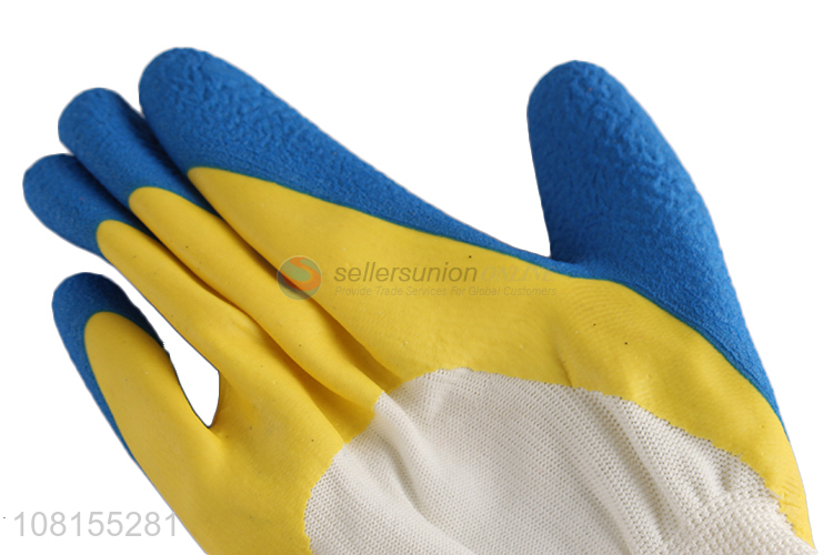 Hot selling two-color latex foam work gloves for industry