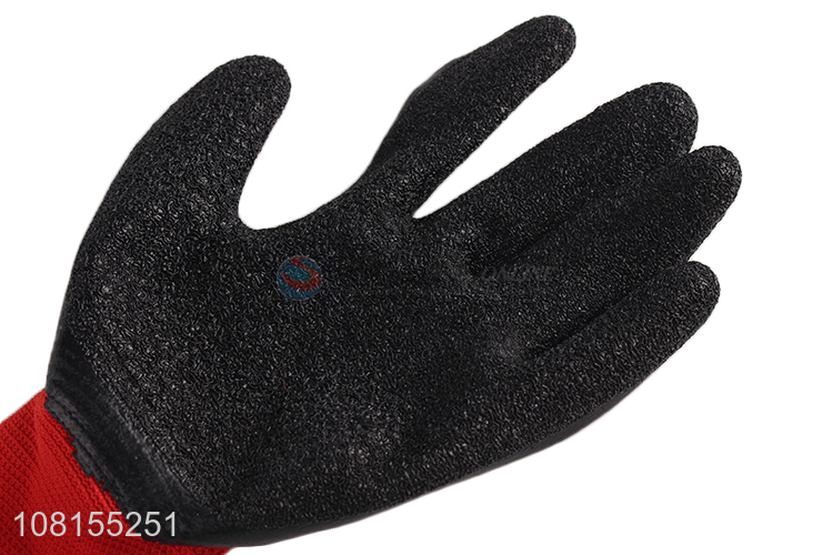 Good quality 13 stitches polyester latex crinkle work gloves