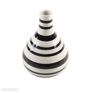 High quality home ornaments striped ceramic vases for gifts