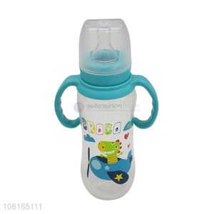 Cute design daily use baby feeding bottle with handle