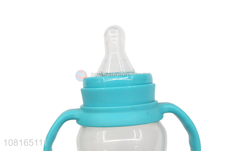 Cute design daily use baby feeding bottle with handle