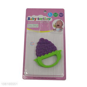 Yiwu market grape shape food grade baby teether toys