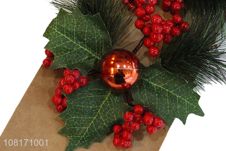 Wholesale artificial Christmas decoration with red berry leaves