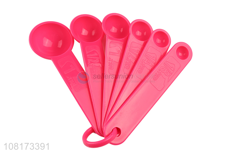 Factory Wholesale 6 Pieces Plastic Measuring Spoon Set