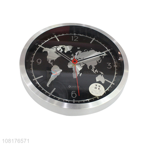 Wholesale high grade round battery operated quartz wall clock home decor