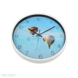 Hot selling modern hot air balloon round wall clock home decor