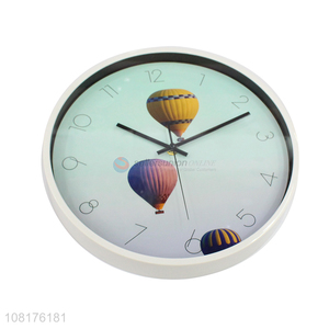 Yiwu market silent non-ticking round hot air balloon wall clock