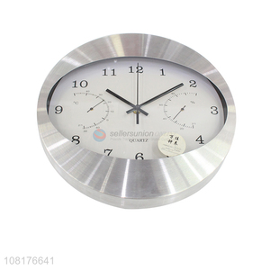 Best price round analog wall clocks silent quartz metal frame wall clock