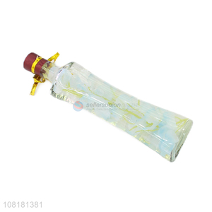 China wholesale creative <em>glass</em> <em>crafts</em> <em>glass</em> bottle with fake flower