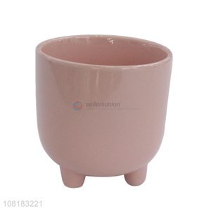 High quality pink cute mini ceramic flowerpots for sale