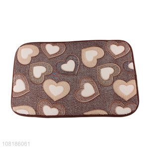 Delicate design heart pattern polyester floor mat for sale