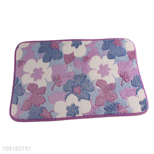 Good selling soft flower pattern polyester floor mat