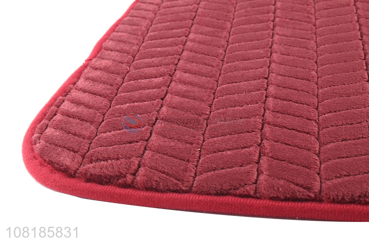 Low price red rectangle household polyester door mats