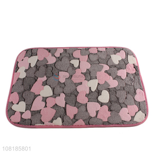 Good quality heart pattern polyester living room floor mats