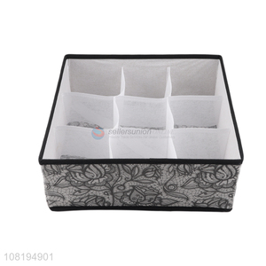 Latest design flower printed non-woven underwear storage box