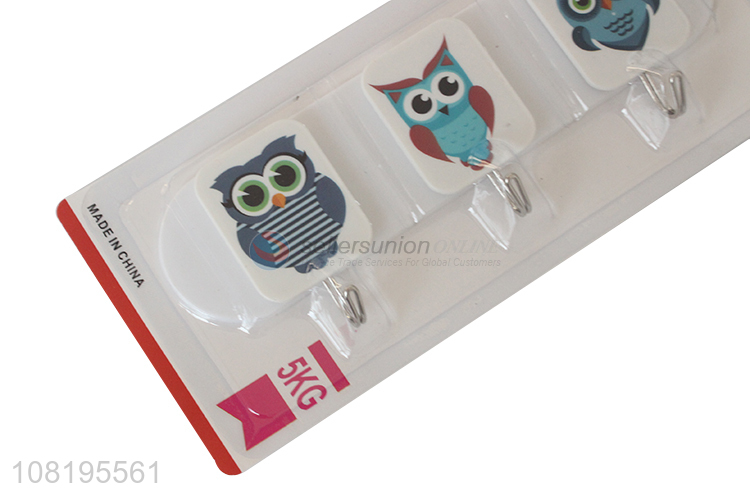 Low price cartoon owl sticky hooks household hanging hooks