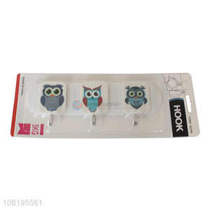 Low price cartoon owl sticky hooks household hanging hooks