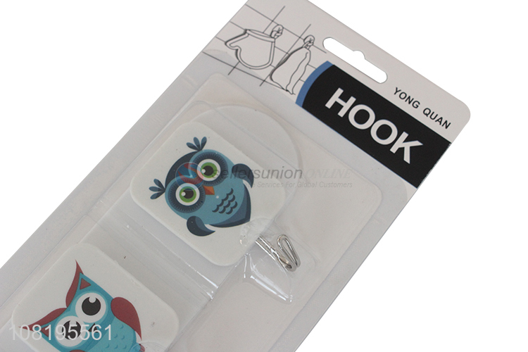 Low price cartoon owl sticky hooks household hanging hooks