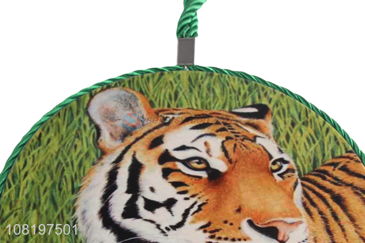 Wholesale round tiger pattern ceramic heat insulation mat placemat