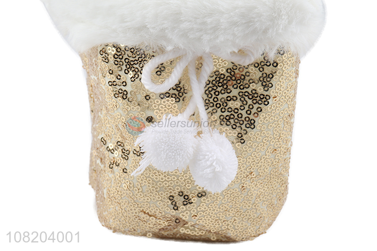 Online wholesale beautiful sequin Christmas handbag Christmas candy bag