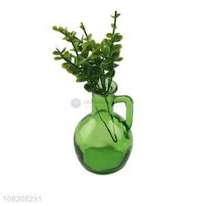 Hot sale artificial plant in glass vase for wedding party decoration