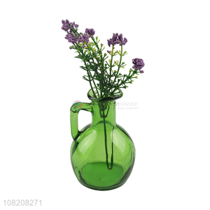 New arrival home table decoration glass vase with artificial plant