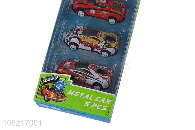 Best selling 5pieces metal mini racing car toys wholesale