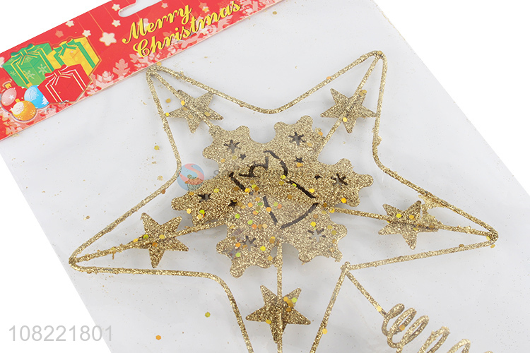 Fashion Hollow Iron Five-Pointed Star Christmas Tree Top Star