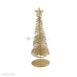 Custom Glitter Iron Wire Little Christmas Tree For Christmas Decoration