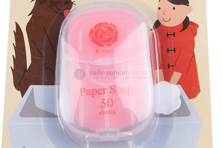 Hot sale creative rose soap disposable boxed paper soap